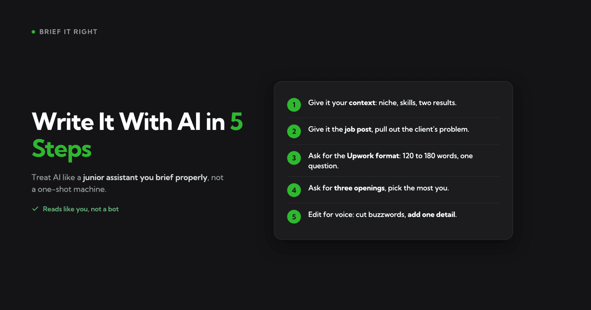 How to Write an Upwork Cover Letter With AI, Step by Step