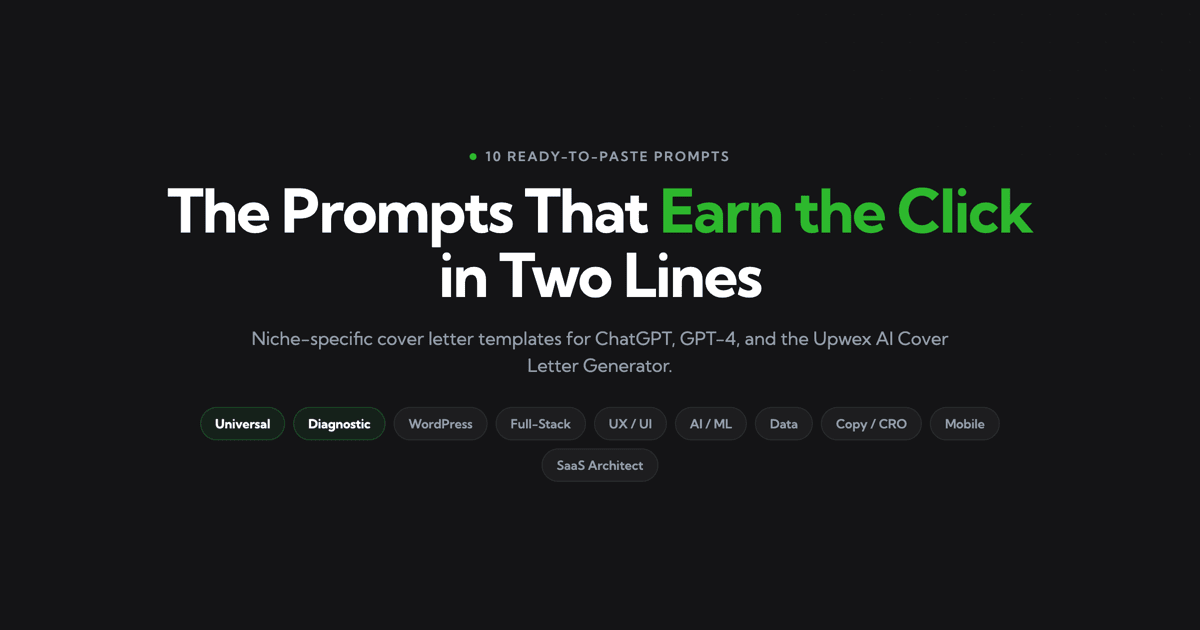 Cover Letter Prompts for Upwork: 10 AI Templates That Win Jobs