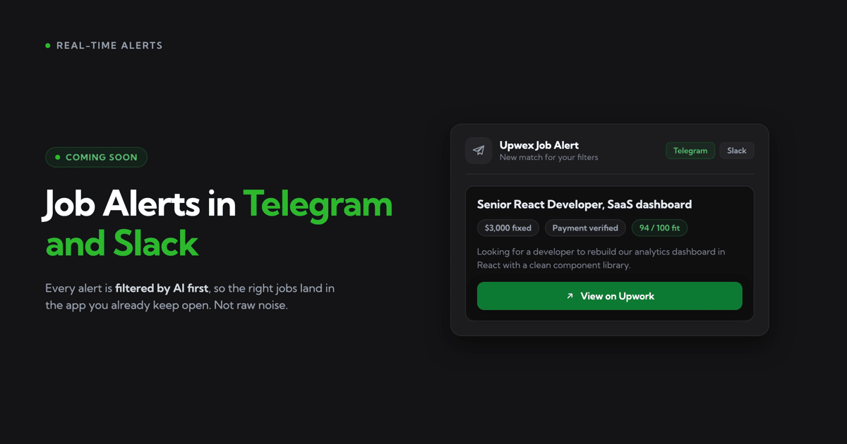 Real-Time Upwork Job Alerts in Telegram and Slack