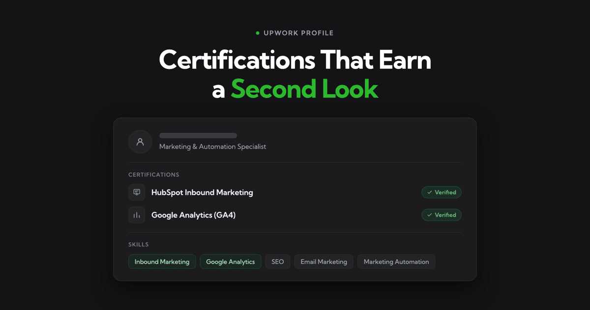 How to Add Your HubSpot Certification to Your Upwork Profile