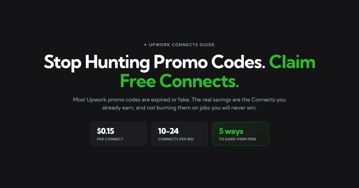 Upwork Connects 2026: Free Connects, Promo Codes & Cost
