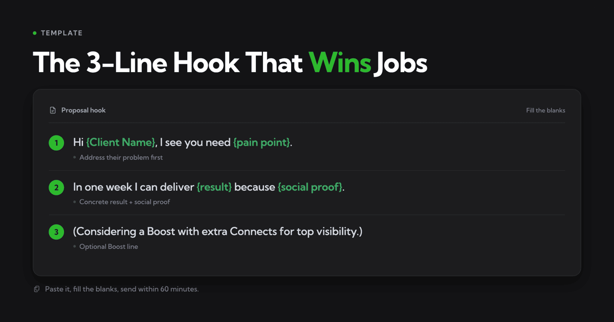 3-Line Hook Template Upwork
