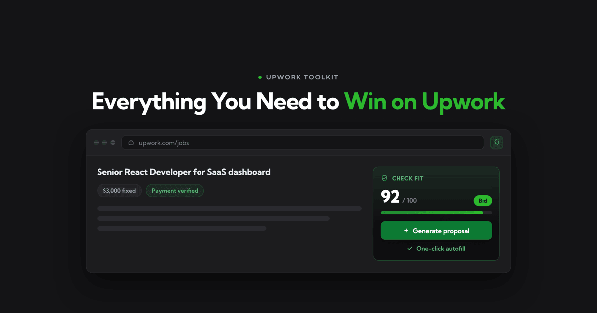 Upwork Toolkit Chrome Extension: Maximize Your Upwork Success (Chrome & Firefox)